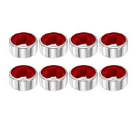 sourcing map 8Pcs Wine Bottle Collars, Leak- Proof Anti- Overflow Stainless Steel Wine Drip Ring with Velvet Felt for Kitchen and Bar Party, Red(Smooth Surface)