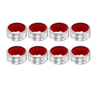 sourcing map 8Pcs Wine Bottle Collars, Leak- Proof Anti- Overflow Stainless Steel Wine Drip Ring with Velvet Felt for Kitchen and Bar Party, Red(Grooved Design)