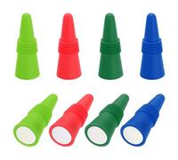 sourcing map 8Pcs Wine Stoppers High Temp Silicone Plug T Shaped Wine Bottle Stopper Wine Outlet Cap 4 Color