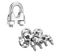 sourcing map 8Pcs Wire Rope Cable Clip Clamps 1/2 Inch M12 Small 304 Stainless Steel U Bolt Saddle Fasteners Hardware for Secure Rigging Marine Guy Line Fence Clothesline, Silver