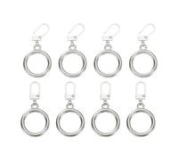 sourcing map 8Pcs Zipper Pull Replacement, 1-3/4 x 13/16 Round Detachable Tiny Zipper Replacement Slider for Sewing Bags, Coats, Jackets, Closed-End Pulls Replacing, Silver
