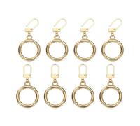 sourcing map 8Pcs Zipper Pull Replacement, 1-3/4 x 13/16 Round Detachable Tiny Zipper Replacement Slider for Sewing Bags, Coats, Jackets, Closed-End Pulls Replacing, Gold