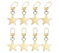 sourcing map 8Pcs Zipper Pull Replacement, 1-3/4 x 13/16 Star Detachable Tiny Zipper Replacement Slider for Sewing Bags, Coats, Jackets, Closed-End Pulls Replacing, Gold