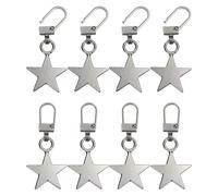 sourcing map 8Pcs Zipper Pull Replacement, 1-3/4 x 13/16 Star Detachable Tiny Zipper Replacement Slider for Sewing Bags, Coats, Jackets, Closed-End Pulls Replacing, Gray