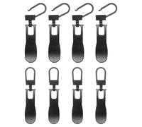 sourcing map 8Pcs Zipper Pull Replacement, 1-3/4 x 3/8 Wave Detachable Tiny Zipper Replacement Slider for Sewing Bags, Coats, Jackets, Closed-End Pulls Replacing, Black