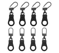 sourcing map 8Pcs Zipper Pull Replacement, 1-9/16 x 3/8 Pendant Detachable Tiny Zipper Replacement Slider for Sewing Bags, Coats, Jackets, Closed-End Pulls Replacing, Black