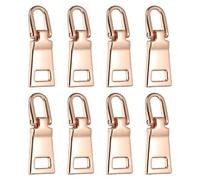 sourcing map 8Pcs Zipper Pull Replacement, 1" Detachable Metal Zipper Handle Mend Fixer Tab Repair for Luggage Suitcase Backpack Jacket Bags Boots Coat Handbags, Rose Gold