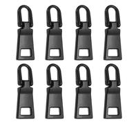 sourcing map 8Pcs Zipper Pull Replacement, 1" Detachable Metal Zipper Handle Mend Fixer Tab Repair for Luggage Suitcase Backpack Jacket Bags Boots Coat Handbags, Black