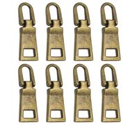 sourcing map 8Pcs Zipper Pull Replacement, 1" Detachable Metal Zipper Handle Mend Fixer Tab Repair for Luggage Suitcase Backpack Jacket Bags Boots Coat Handbags, Copper