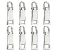 sourcing map 8Pcs Zipper Pull Replacement, Detachable Metal Zipper Handle Mend Fixer Tab Repair for Luggage Suitcase Backpack Jacket Bags Boots Coat Handbags, White Gold