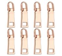 sourcing map 8Pcs Zipper Pull Replacement, Detachable Metal Zipper Handle Mend Fixer Tab Repair for Luggage Suitcase Backpack Jacket Bags Boots Coat Handbags, Rose Gold
