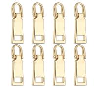 sourcing map 8Pcs Zipper Pull Replacement, Detachable Metal Zipper Handle Mend Fixer Tab Repair for Luggage Suitcase Backpack Jacket Bags Boots Coat Handbags, Gold