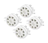 sourcing map 8pin PCB Tube Socket Ceramics, Vacuum Tube Protect Tube Pin Socket Tinning Plated, Suitable for KT66 Pack of 4