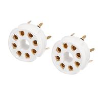 sourcing map 8pin Tube Socket Ceramics,Vacuum Tube Protect Tube Pin Socket,Gold plated Suitable for KT88 6SL7 Tube Pack of 2
