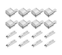 sourcing map 8Set Zipper Latch Slider Retainer Kits, #8 Zinc Alloy Zipper Bottom Stoppers with Insert Pins for Jackets Coats DIY Sewing Replacement, Silver