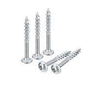 sourcing map #8x1-1/2" Pocket Hole Screws, 100pcs Square Drive Self Tapping Wood Screws with Zinc Plated for Woodworking