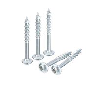 sourcing map #8x1-1/2" Pocket Hole Screws, 200pcs Square Drive Self Tapping Wood Screws with Zinc Plated for Woodworking