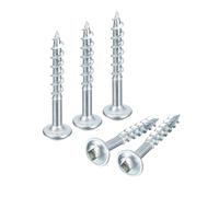 sourcing map #8x1-1/4" Pocket Hole Screws, 150pcs Square Drive Self Tapping Wood Screws with Zinc Plated for Woodworking