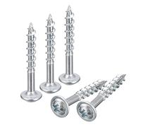 sourcing map #8x1-1/4" Pocket Hole Screws, 50pcs Phillips Drive Self Tapping Wood Screws with Zinc Plated for Woodworking