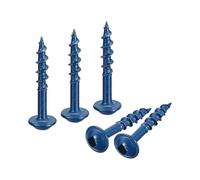sourcing map #8x1" Pocket Hole Screws, 200pcs Square Drive Self Tapping Wood Screws with Blue Coated for Woodworking