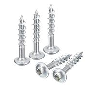 sourcing map #8x1" Pocket Hole Screws, 50pcs Square Drive Self Tapping Wood Screws with Zinc Plated for Woodworking