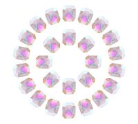 sourcing map 8x10MM Octagon Rectangle Rhinestones, 100 Pcs Crystal Faceted Rhinestones with Silver Plated Glass Gems for Crafts (Multicolor)