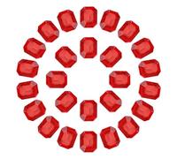 sourcing map 8x10MM Octagon Rectangle Rhinestones, 100 Pcs Crystal Faceted Rhinestones with Silver Plated Glass Gems for Crafts (Red)