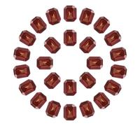 sourcing map 8x10MM Octagon Rectangle Rhinestones, 50 Pcs Crystal Faceted Rhinestones with Silver Plated Glass Gems for Crafts (Wine Red)