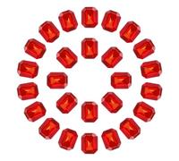 sourcing map 8x10MM Octagon Rectangle Rhinestones, 50 Pcs Crystal Faceted Rhinestones with Silver Plated Glass Gems for Crafts (Dark Red)