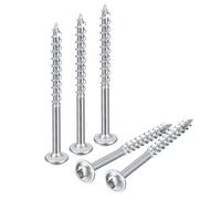 sourcing map #8x2" Pocket Hole Screws, 50pcs Square Drive Self Tapping Wood Screws with Zinc Plated for Woodworking