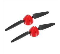 sourcing map 8x4.5 Inch RC Plane Propeller, RC Folding Propellers Spinner Size D44xH44mm 3.17mm Motor Shaft Dia 2-Vane with Nylon Plastic Spinner for Airplane Helicopter(Black Red, Pack of 2)