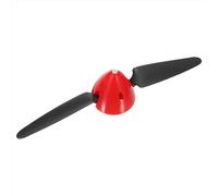sourcing map 8x4.5 Inch RC Plane Propeller, RC Folding Propellers Spinner Size D44xH44mm 3.17mm Motor Shaft Dia 2-Vane with Nylon Plastic Spinner for Airplane Helicopter(Black Red)
