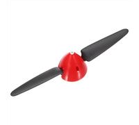 sourcing map 8x4.5 Inch RC Plane Propeller, RC Folding Propellers Spinner Size D44xH45mm 3mm Motor Shaft Dia 2-Vane with Nylon Plastic Spinner for Airplane Helicopter(Black Red)