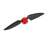 sourcing map 8x6 Inch RC Plane Propeller, RC Folding Propellers Spinner Size D33xH28.5mm 3mm Motor Shaft Dia 2-Vane with Nylon Plastic Spinner for Airplane Helicopter(Black Red)