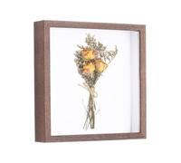sourcing map 8x8" Shadow Box Display Frame, 3cm Deep Photo Shadow Box Wooden Display Case Wall Mount & Tabletop Display for DIY Photos Flowers Memorabilia Wedding Birthday, Walnut Color