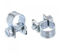 sourcing map 9-11mm Mini Fuel Injection Hose Clamp Zinc Plated Steel Fuel Line Clamp 10pcs