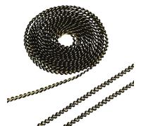 sourcing map 9.14M Gimp Braid Trim, 4 mm Polyester Woven Braid Ribbon, Fabric Twist Lace Trimming Edge for DIY Sewing Craft Clothing Curtain Hat Bag Wedding Dress, Black/Gold