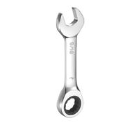 sourcing map 9/16 Inch Ratcheting Combination Wrench Cr-V Ratchet Box Ended and Open End 72 Teeth 12 Point Anti-Slip Stubby with Mirror Polish for Tight Space