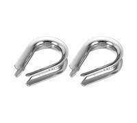 sourcing map 9/16" M14 Stainless Steel Thimble, 304 Stainless Steel Wire Rope Cable Thimbles Rigging Marine Grade, Silver 2Pcs