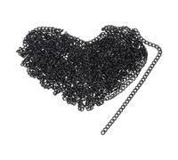 sourcing map 9.84 Feet/3 Meter Stainless Steel Curb Chain, 2.2x0.6mm Cuban Link Chain, Twisted Links Cross Cable Chains for DIY Jewelry Making Supplies, Black