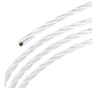 sourcing map 9.8Ft Twisted Cloth Covered Wire, 18/3 Cloth Covered Electrical Wire Vintage Industrial Electronic Wire Cloth Cord Cable for Pendant Light DIY Project, White