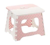 sourcing map 9" Folding Step Stool for Adults 275 lbs Capacity Non-Slip Step Stool with Handle Collapsible Foot Stools, Pink Small Stepping Stool for Bathroom, Bedroom, Kitchen