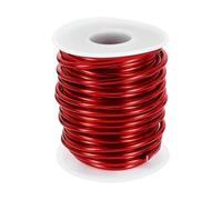 sourcing map 9 Gauge Aluminum Craft Wire 3.0mm 33ft Flexible Bendable Anodized Metal Jewelry Sculpting Wire for Jewelry Making Modelling Craft DIY, Red