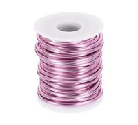 sourcing map 9 Gauge Aluminum Craft Wire 3.0mm 33ft Flexible Bendable Anodized Metal Jewelry Sculpting Wire for Jewelry Making Modelling Craft DIY, Light Pink