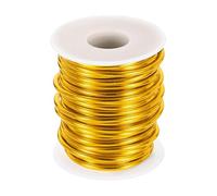 sourcing map 9 Gauge Aluminum Craft Wire 3.0mm 33ft Flexible Bendable Anodized Metal Jewelry Sculpting Wire for Jewelry Making Modelling Craft DIY, Yellow