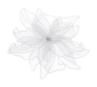 sourcing map 9 Inch Large Satin Fabric Flower Brooch for Women Organza Elegant Floral Flower Brooches for Wedding Dance Party Clothes Dress Hat Accessories, White