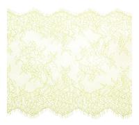 sourcing map 9 Inch Wide 3 Yard Fluorescent Yellow-Green Lace Ribbon Floral Pattern Eyelash Lace Trim Ribbon Fabric for Sewing Making, DIY Crafts, Home Decor, Bridal Wedding Dress