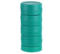 Sourcing Map 9 Pcs Dark Green Plastic Mason Jar Lids with Silicone Rings, Regular Mouth, Food Storage Caps for Mason Canning Ball Jar