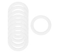 sourcing map 9 Pcs Silicone Bead Ring, 65mm Round Silicone Bead Loop Bulk Focal Beads with 2 Hole Silicone Pendant for DIY Keychains Necklaces Lanyards Hanging Ornaments, White