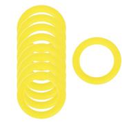 sourcing map 9 Pcs Silicone Bead Ring, 65mm Round Silicone Bead Loop Bulk Focal Beads with 2 Hole Silicone Pendant for DIY Keychains Necklaces Lanyards Hanging Ornaments, Yellow
